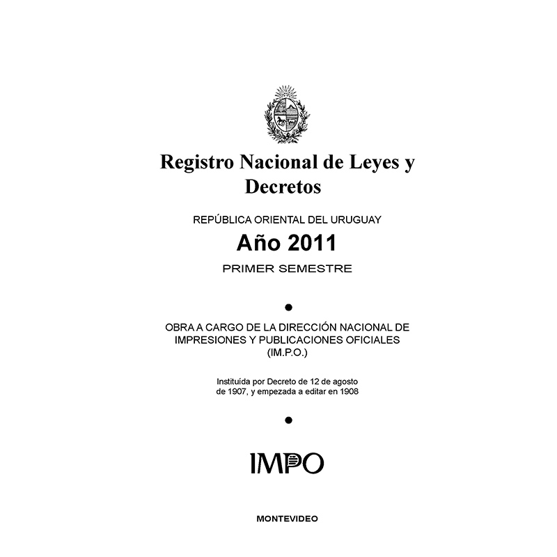 Registro Nacional de Leyes y Decretos. Primer semestre 2011