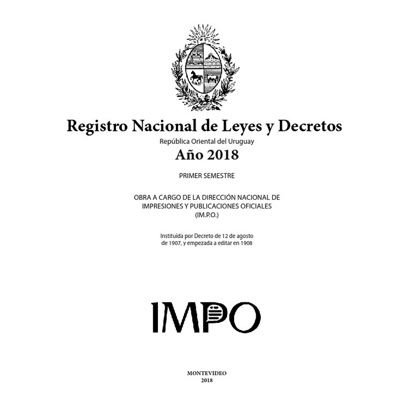 Registro Nacional de Leyes y Decretos. Primer semestre 2018