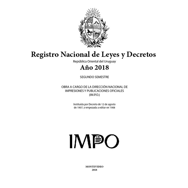 Registro Nacional de Leyes y Decretos. 2018 - 2° semestre